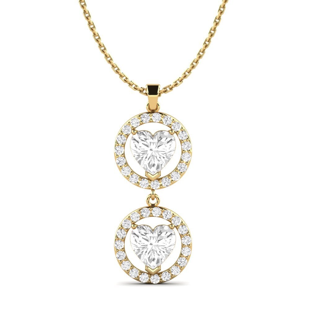 Trái Tim Đá Sapphire Trắng Mặt dây chuyền nữ Addington