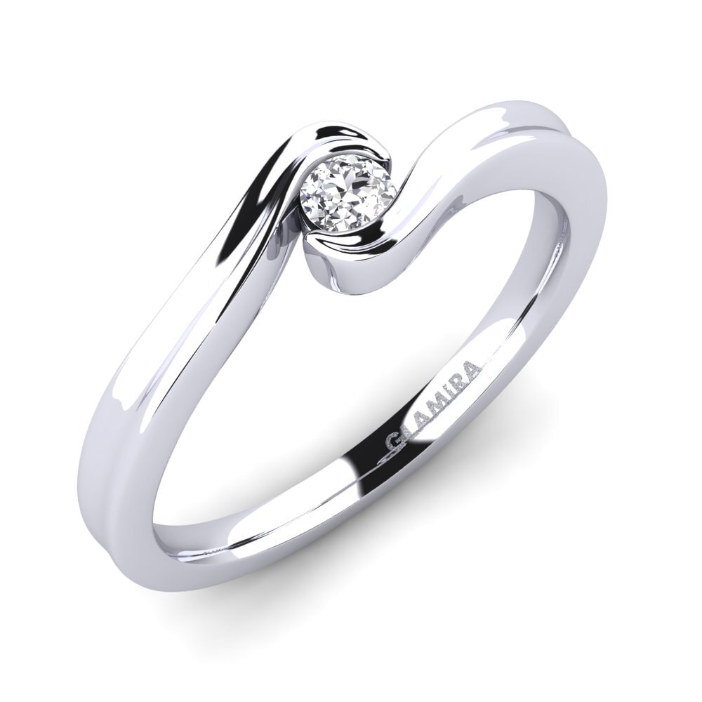 Køb Forlovelsesring Adele 0.1 crt i 0.1 Karat Rund snit 375 Hvidguld ...