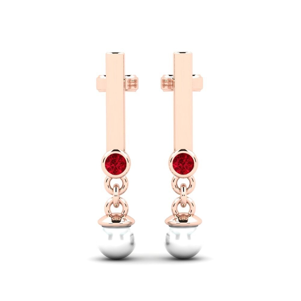 Rotgold 585 Roter Zirkonia Damen ohrring Adelina
