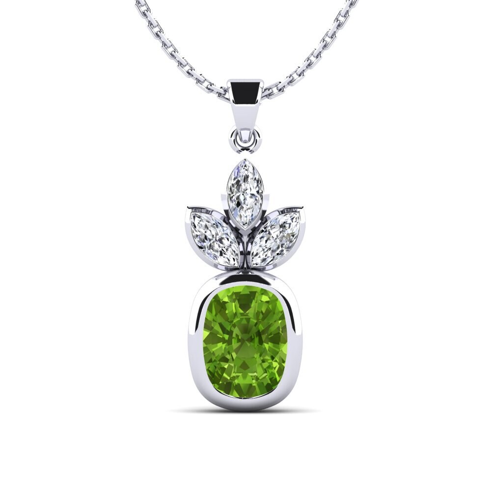 Cushion Peridot Women's Pendant Adelyta