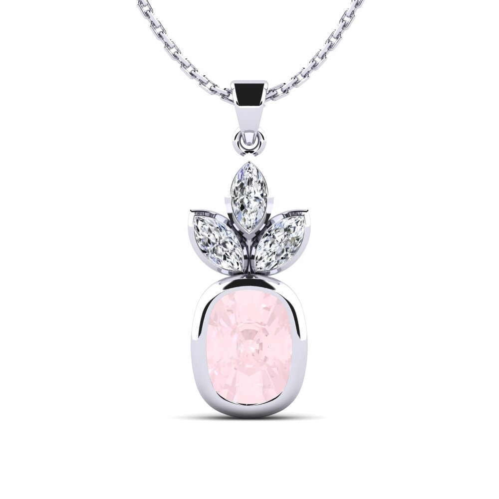 Cushion Rose Quartz Women's Pendant Adelyta