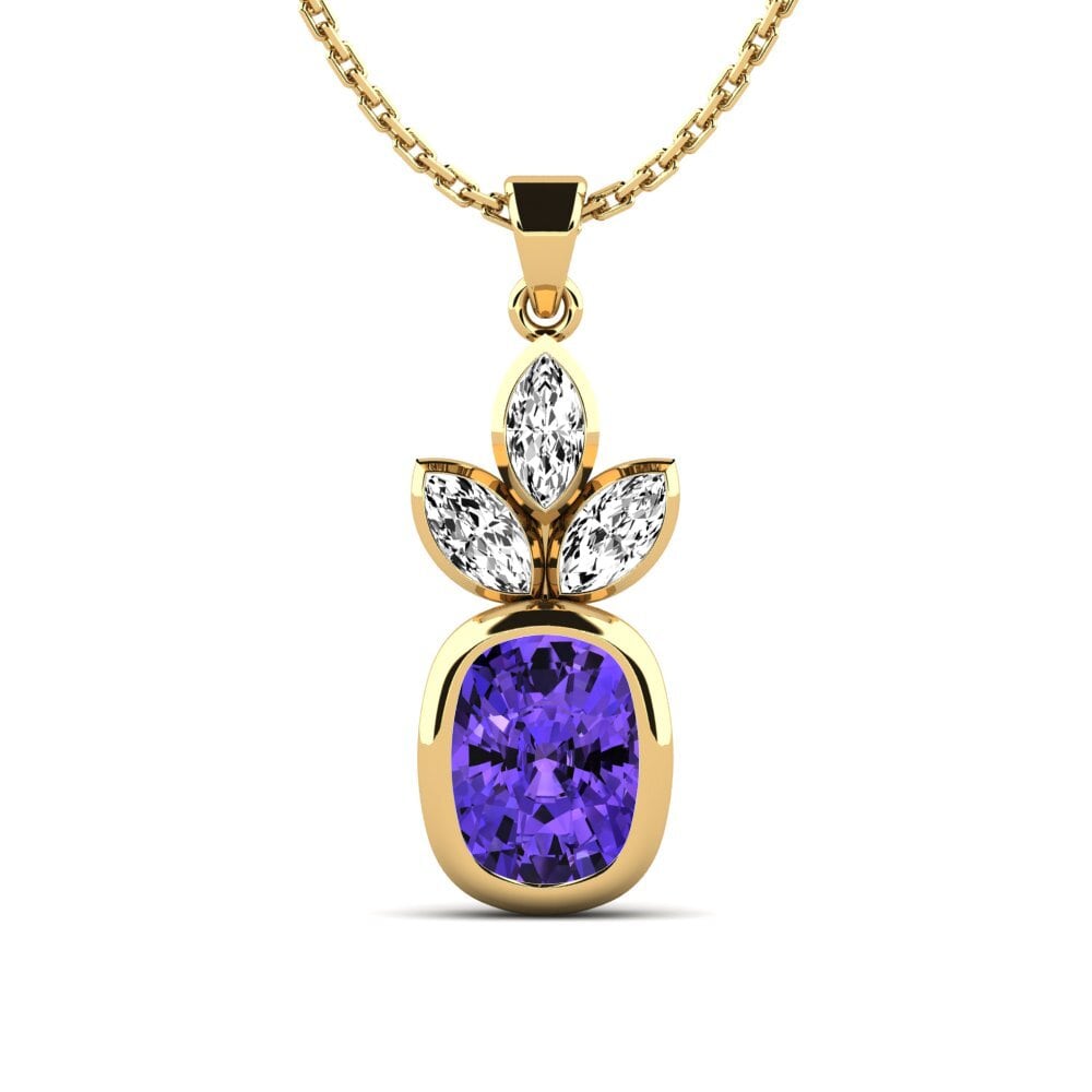 Gelbgold 585 Tansanit Damen anhänger Adelyta