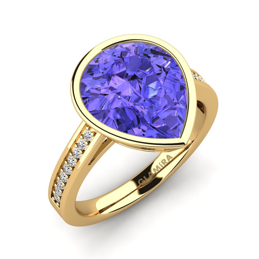 14k Oro Amarillo Tanzanita Anillo Adeshia