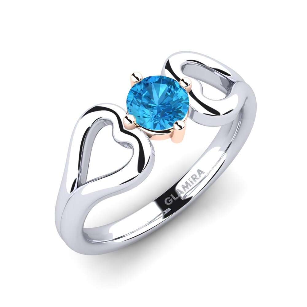 Topaze Bleue Bague de fiançailles Adima 0.50 crt