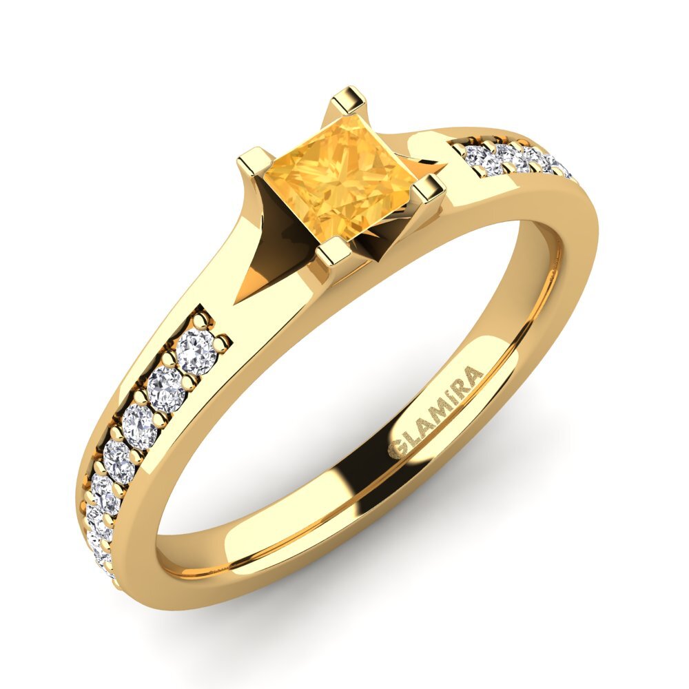Princess Citrine Engagement Ring Adira 0.27 crt