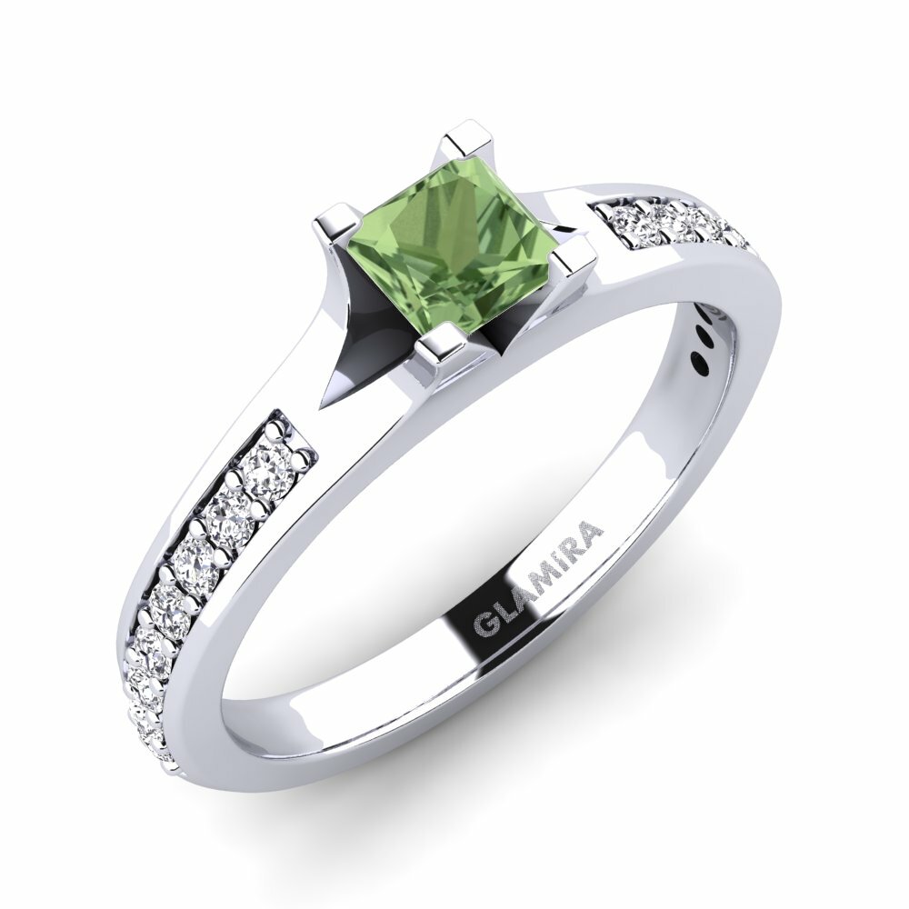Zafiro Verde Anillo de compromiso Adira
