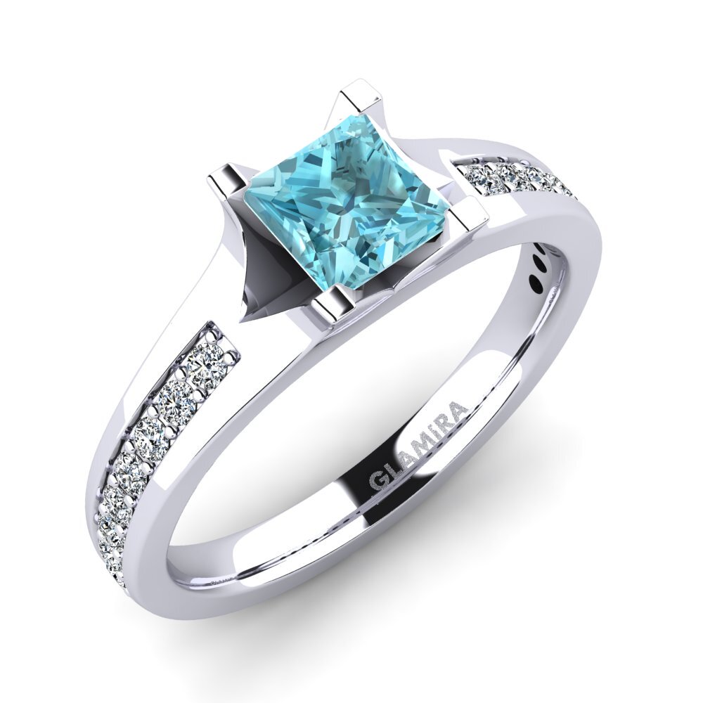 Blue Zircon Engagement Ring Adira 0.93 crt