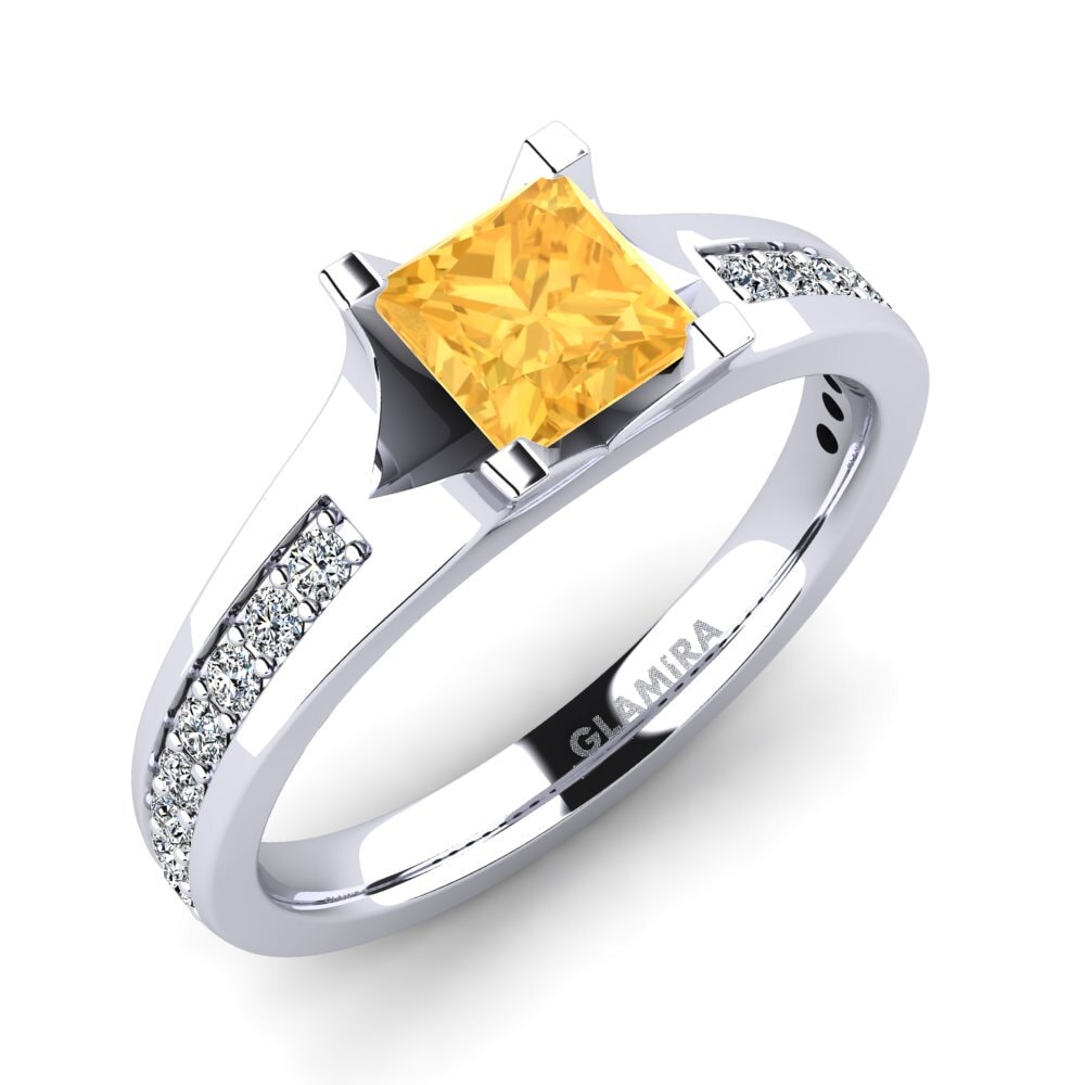 Princess Citrine Engagement Ring Adira 0.93 crt