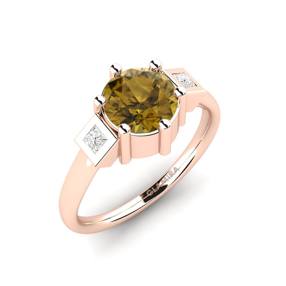 Brown Zircon Engagement Ring Adlina