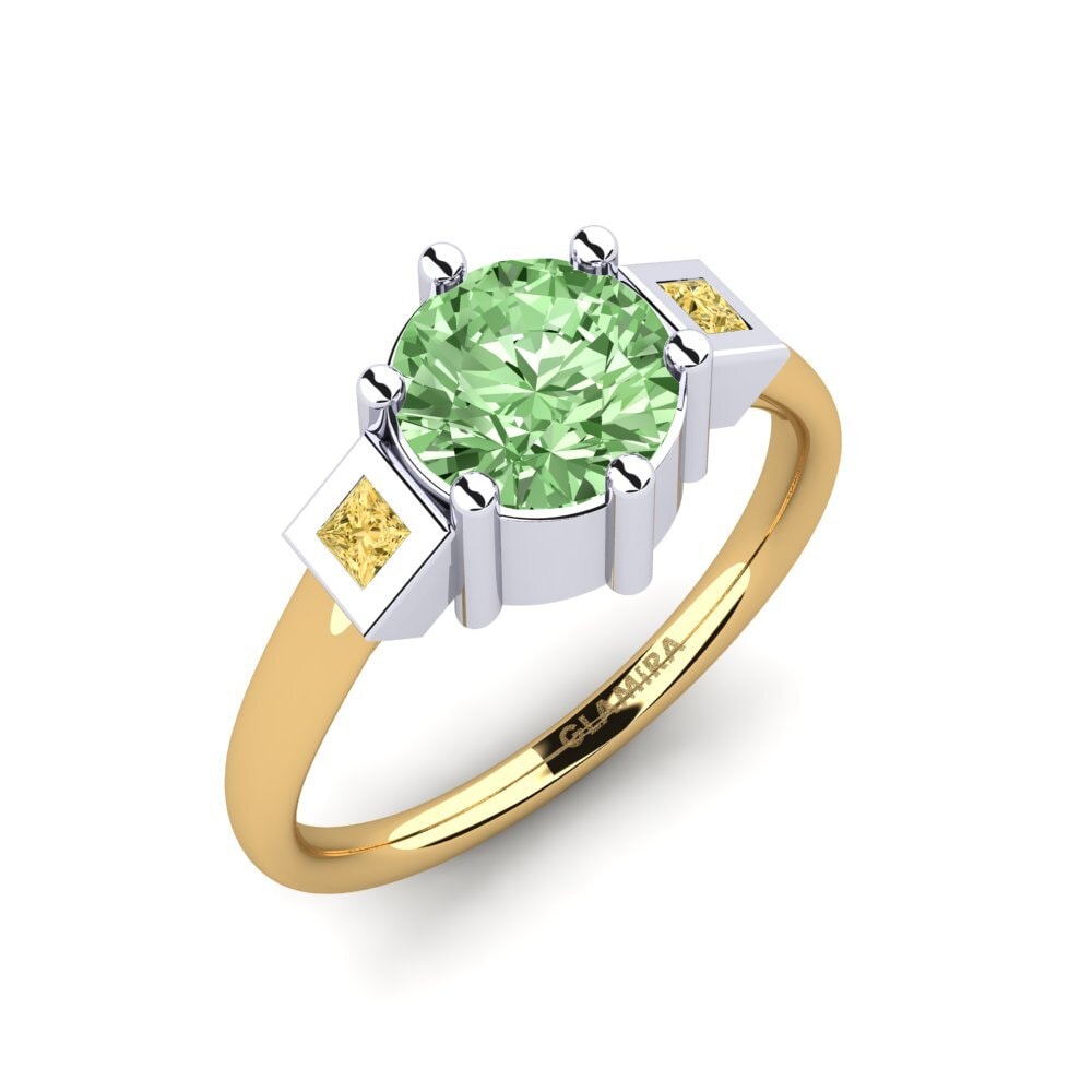 14k Oro Amarillo/Blanco Anillo de compromiso Adlina