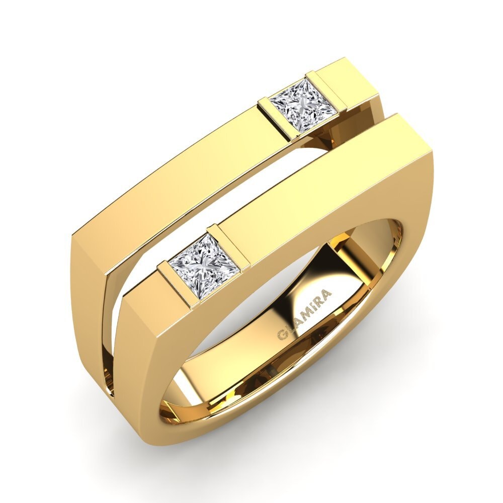 Oro Giallo 585 Moissanite Anello da uomo Admetus