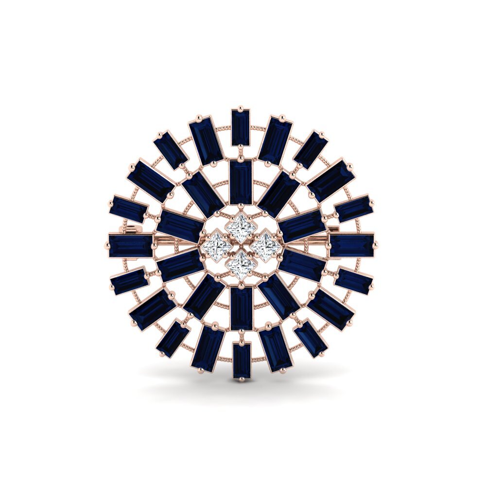 14k Oro Rosa Zafiro Broche Adobe