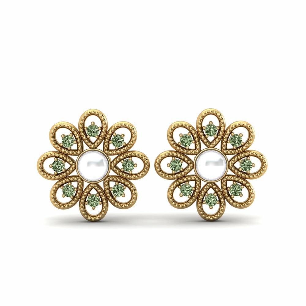 Groene Diamant Dames Oorbellen Adol