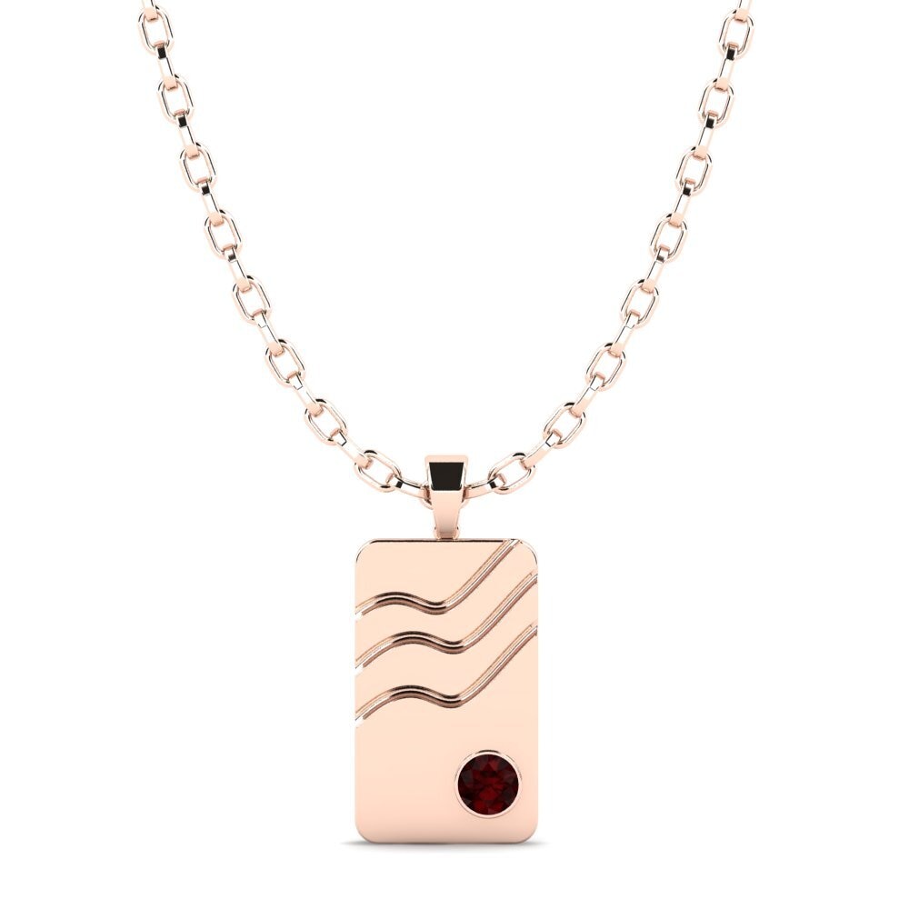 14ct Rose Gold Garnet Men's Pendant Adolf