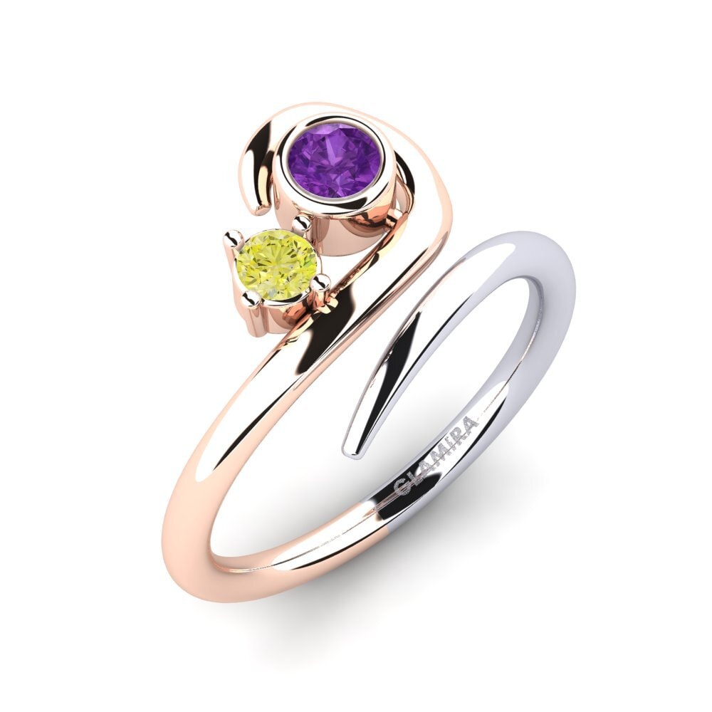 14ct Rose & White Gold Ring Adsila