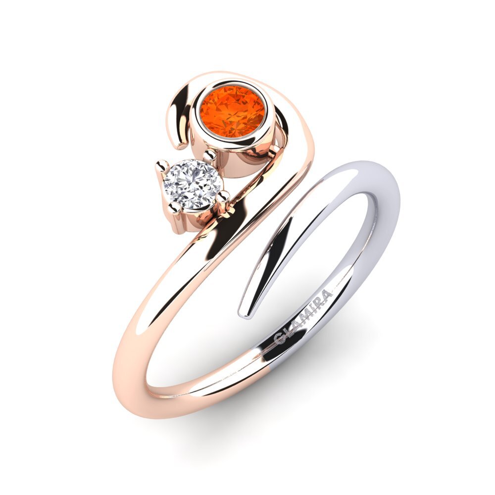 14ct Rose & White Gold Fire Opal Ring Adsila