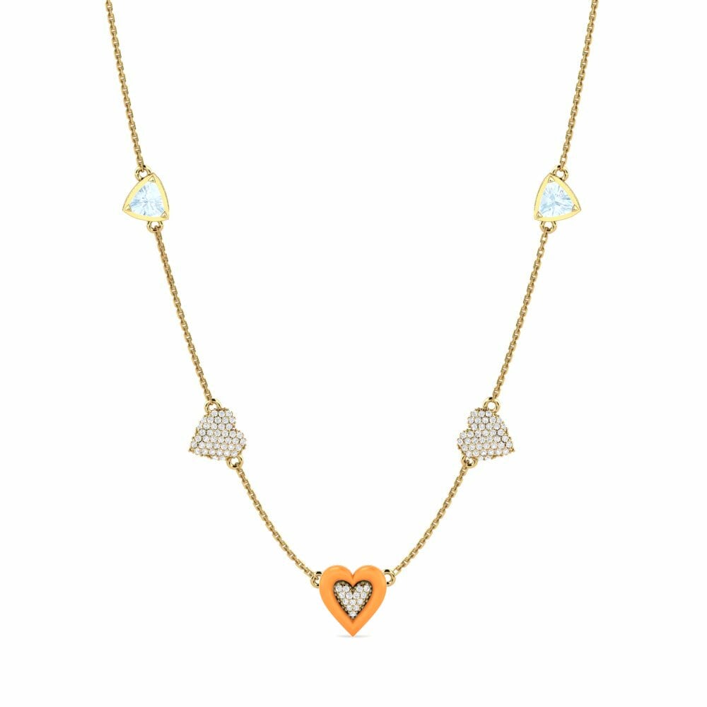 Dây chuyền Vàng 9K Đá Aquamarine Bến
