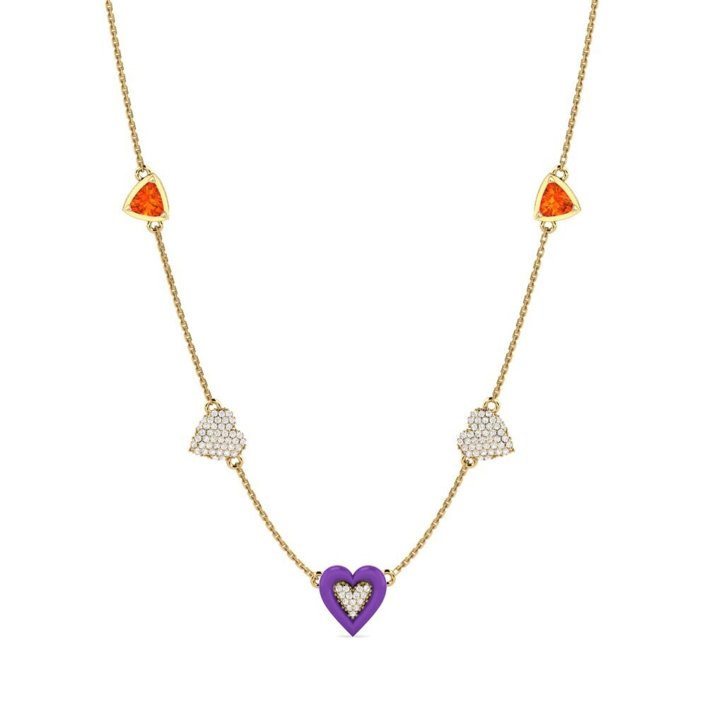 Station Orange Sapphire Necklaces