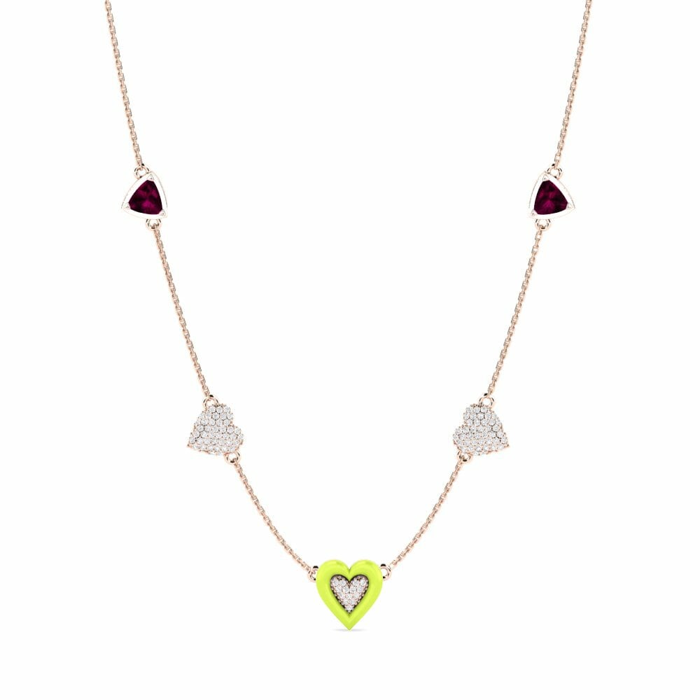 Vàng Hồng 9K Đá Rhodolite Dây chuyền nữ Advance