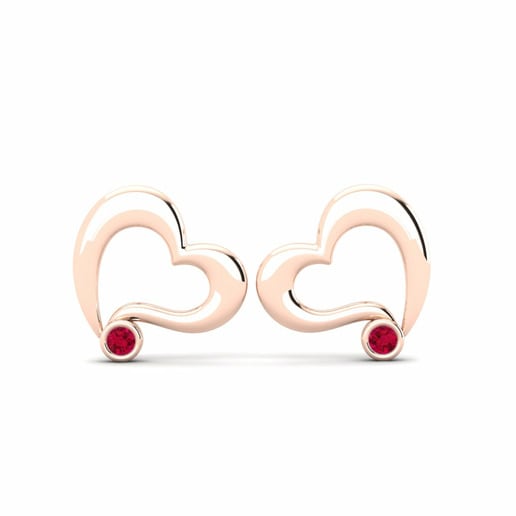 Earring Advena 585 Rose Gold & Ruby
