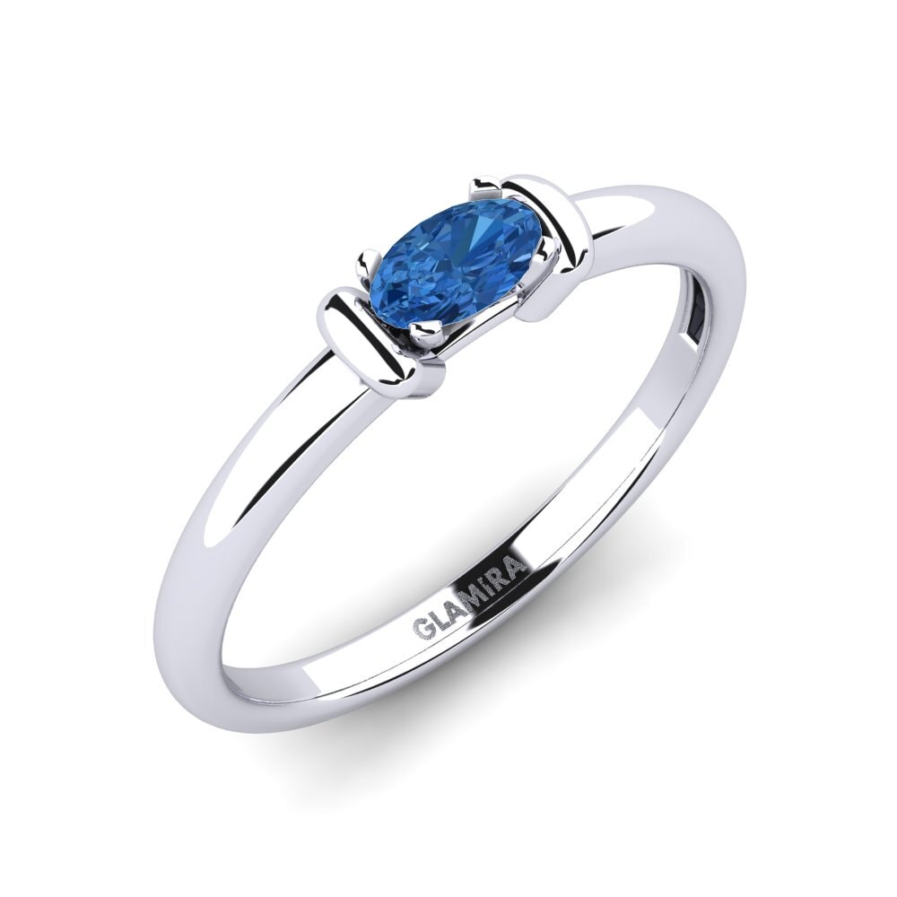 Circonita Azul Oscuro Anillo de compromiso Aeaea
