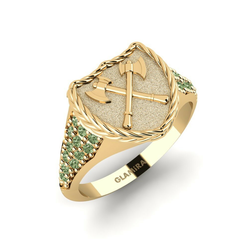 Diamant Vert Bague Pinky homme Aegis