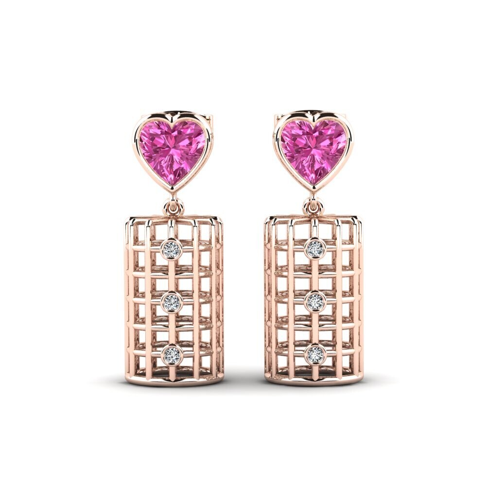 Pink Topaz Women's Earring Aehtnuk