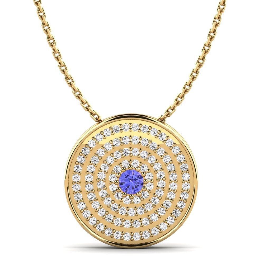 Gelbgold 585 Tansanit Damen anhänger Aella