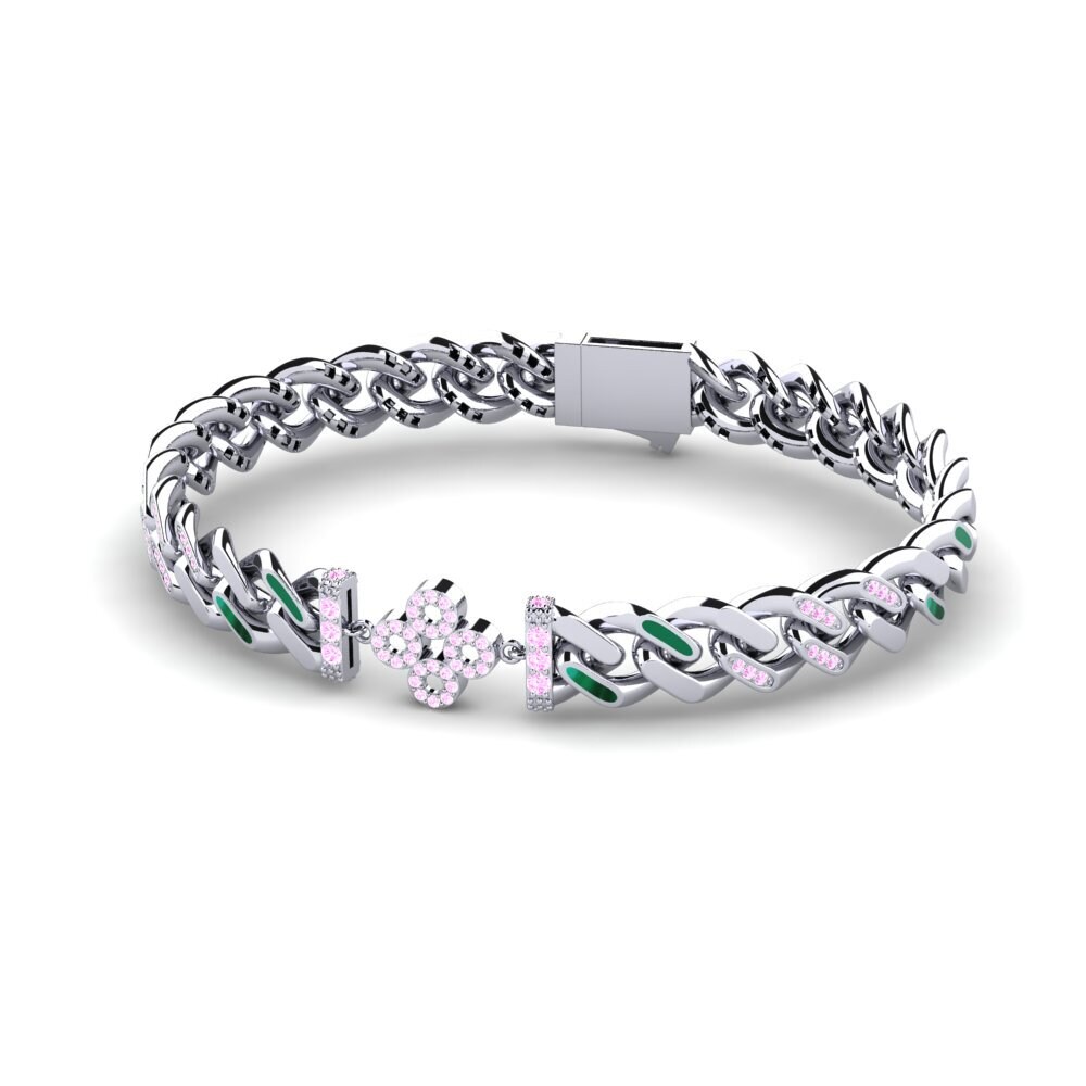 Round Pink Sapphire Women's Bracelet Affromty