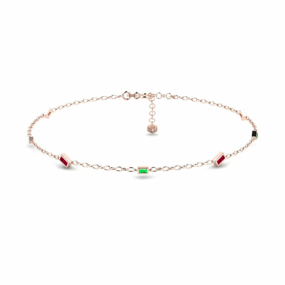 9k Rose Gold Green Zirconia Women's Anklet Afikpo