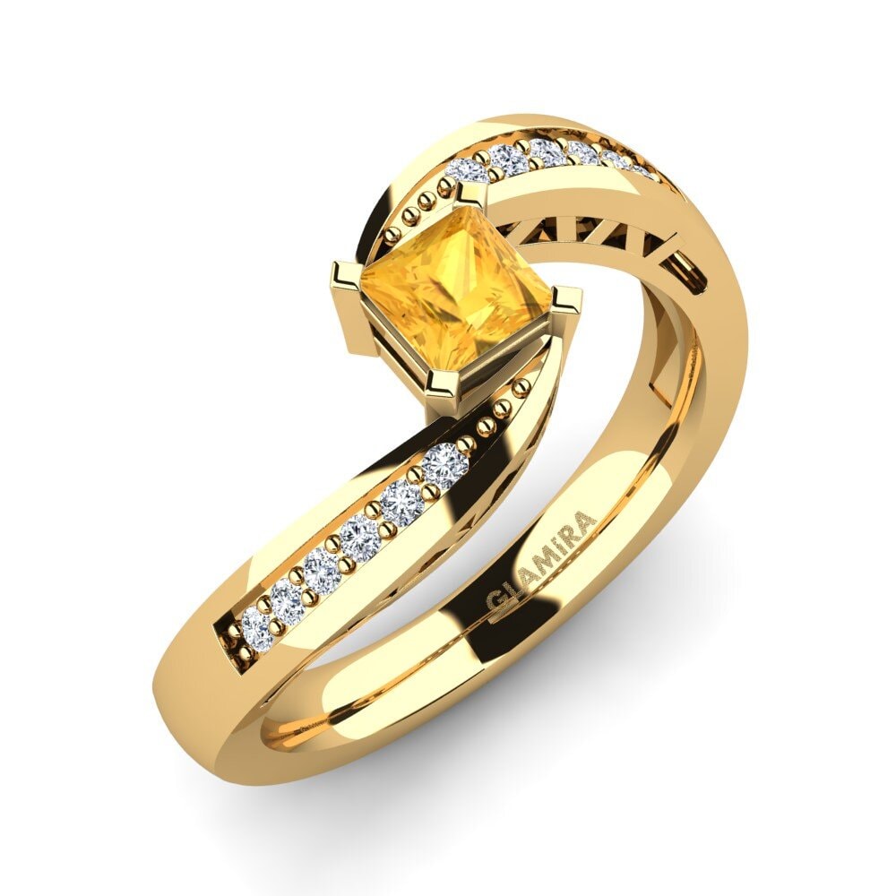 Princess Citrine Engagement Ring Afrodille