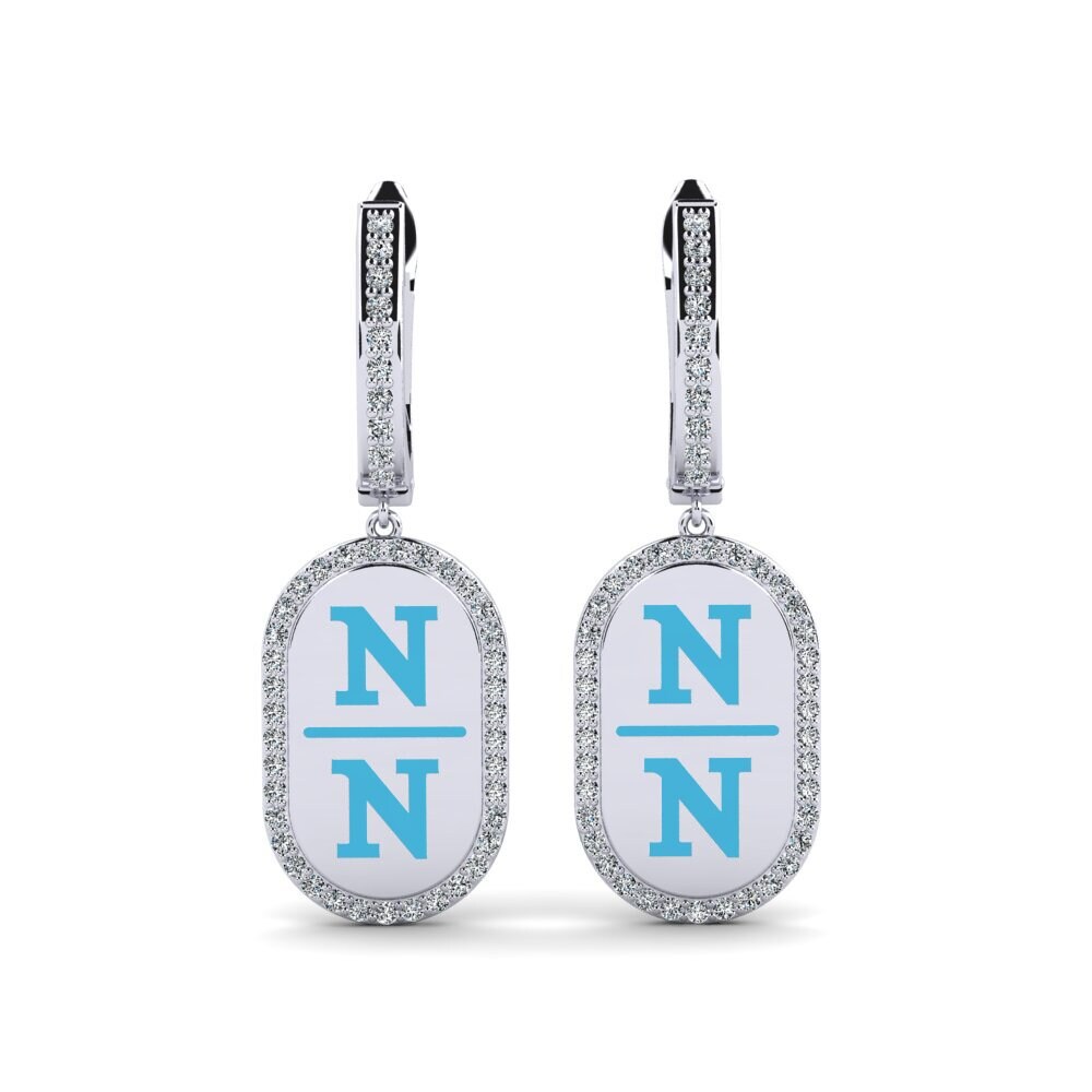 14ct White Gold Women's Earring Agamy