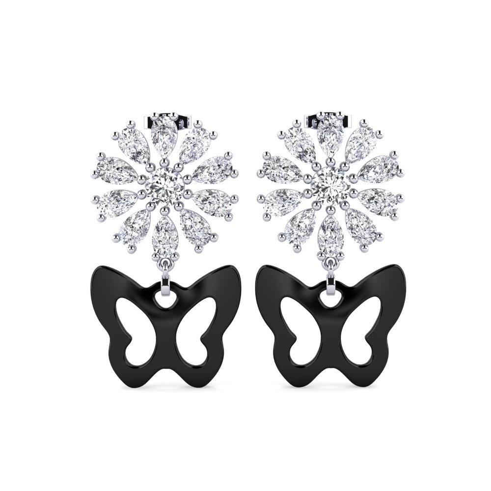 950 Palladium Diamond Women's Earring Aganju