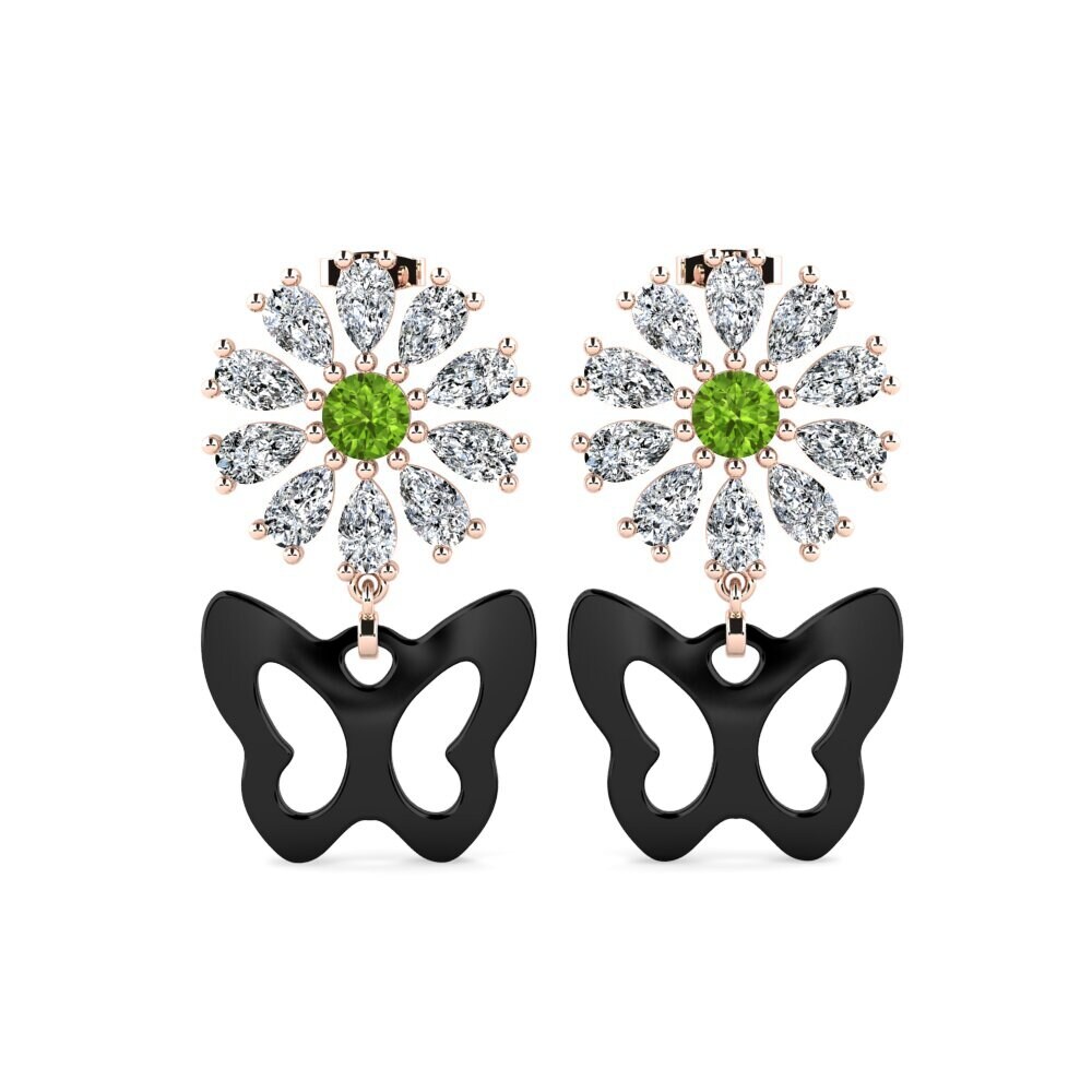 14ct Rose Gold Peridot Women's Earring Aganju