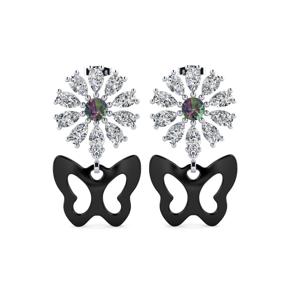 950 Platinum Mystic Topaz Women's Earring Aganju
