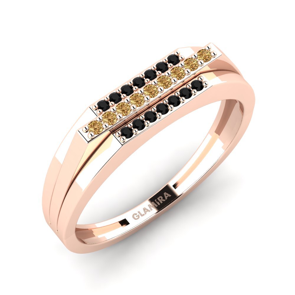 Oro Rosso 750 Diamante Marrone Anello da uomo Agaristis