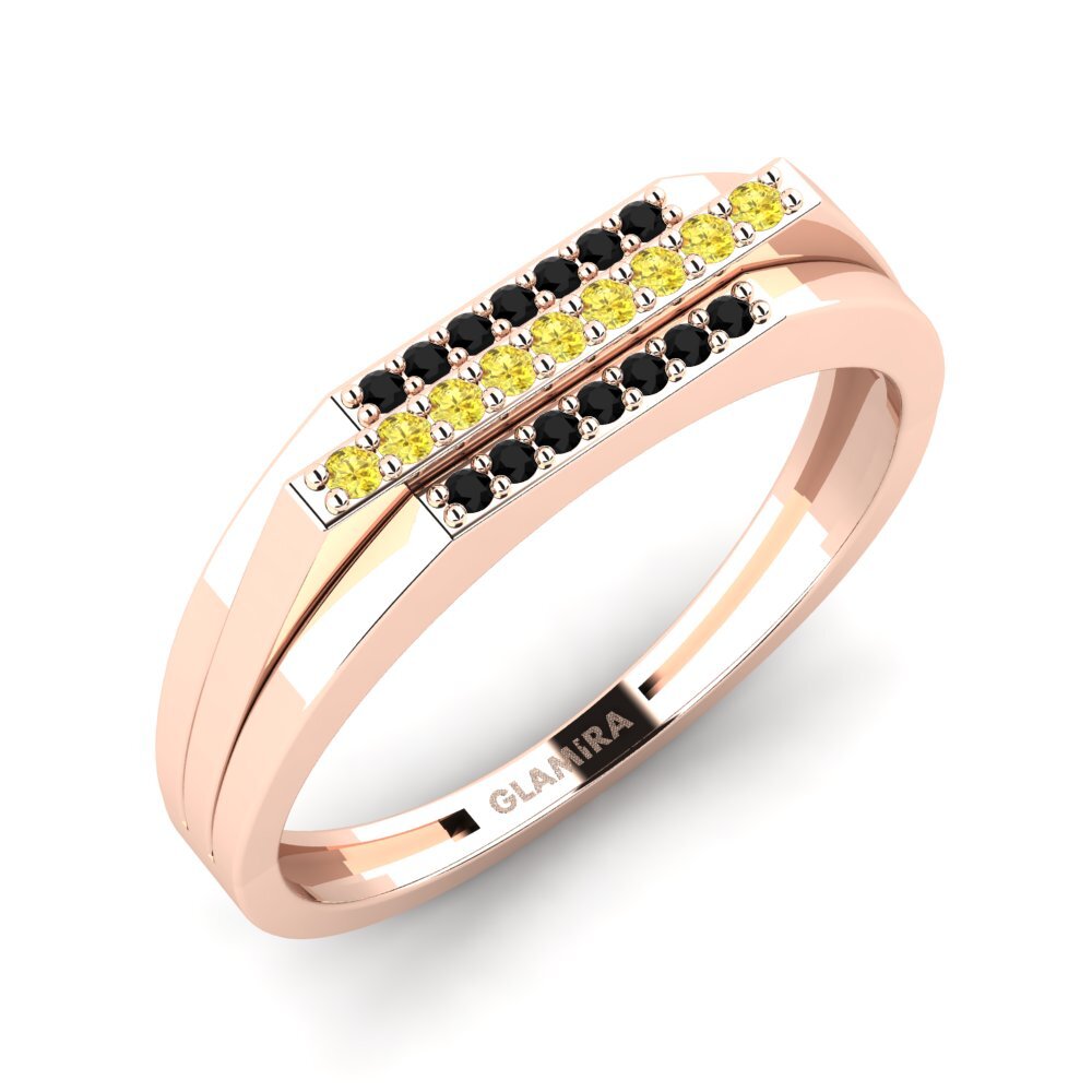14k Rose Gold Yellow Sapphire Men's Ring Agaristis