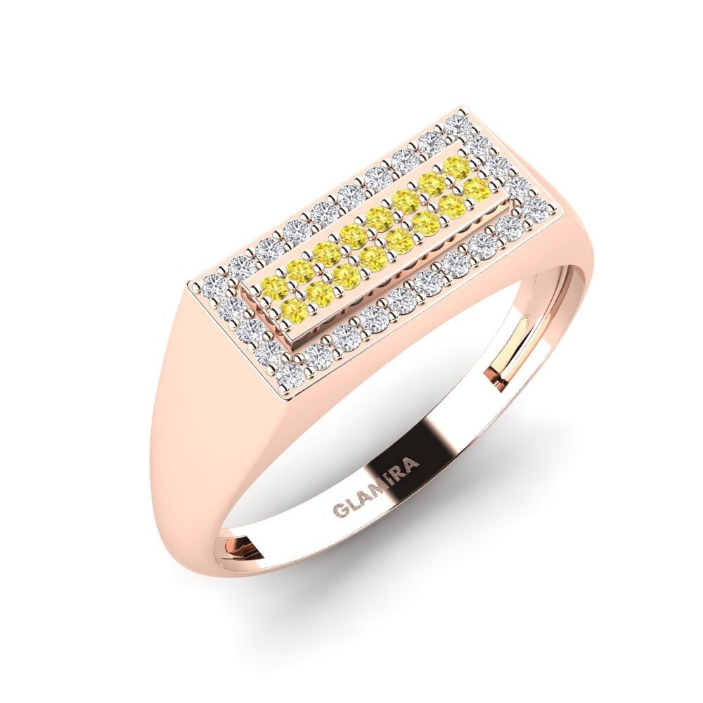 14k Rose Gold Yellow Sapphire Men's Ring Agathiousa