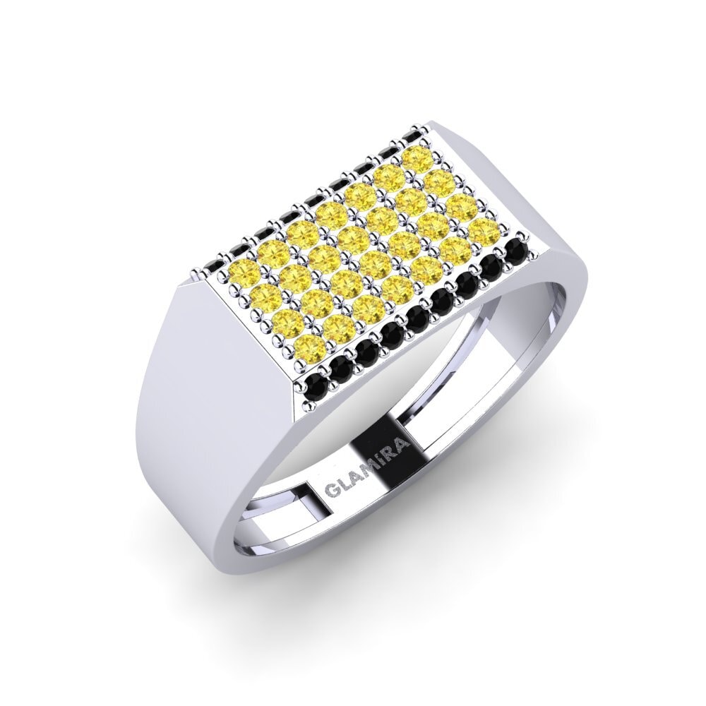 Yellow Sapphire Men's Pinky Ring Agelaou