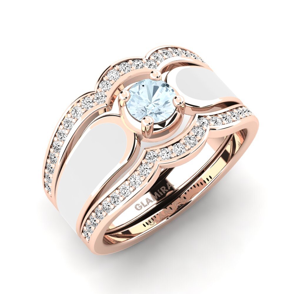 Aguamarina Anillo Agend SET