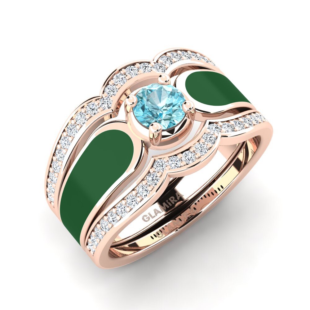 Blue Zircon Ring Agend SET