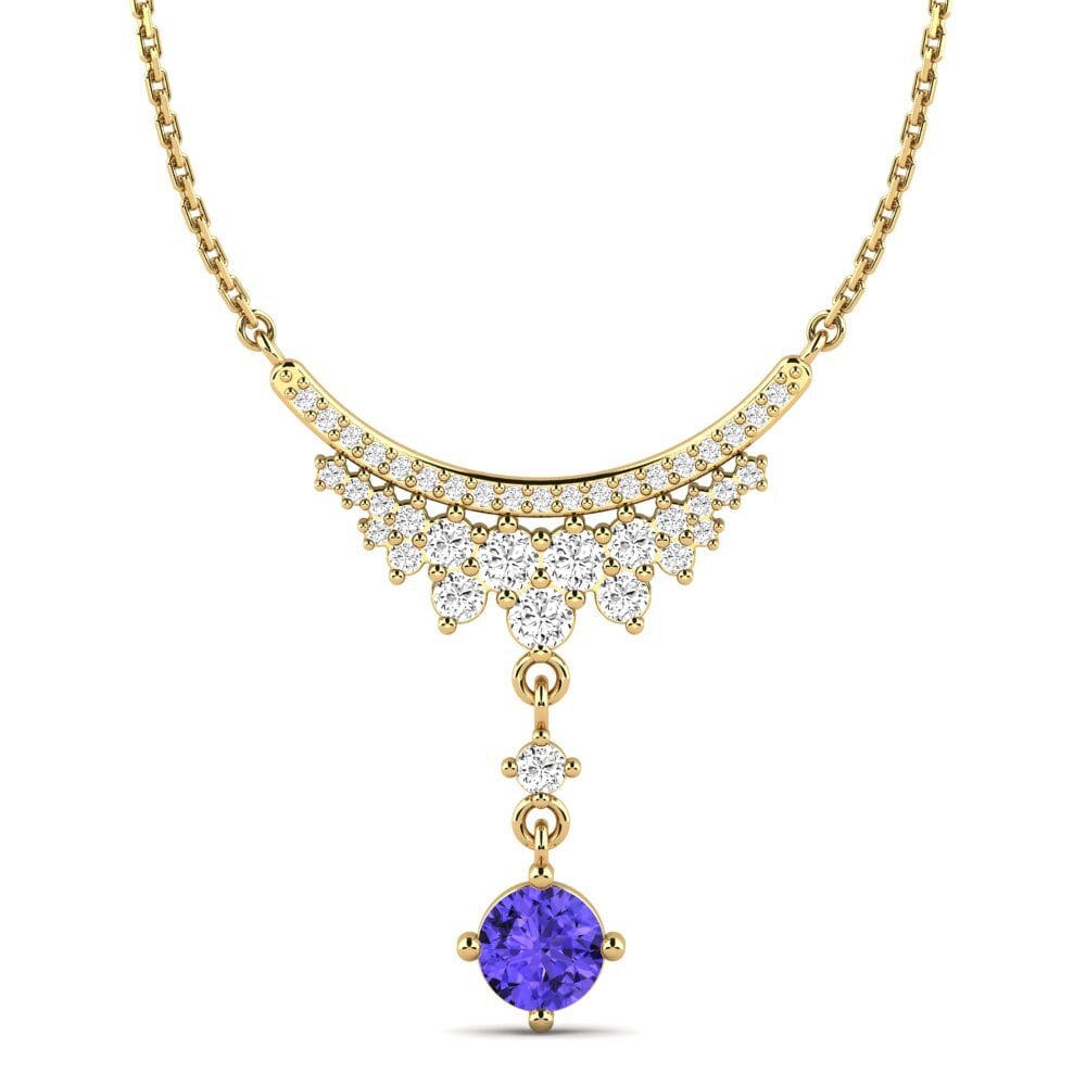 Gelbgold 585 Tansanit Damen halskette Aglaila