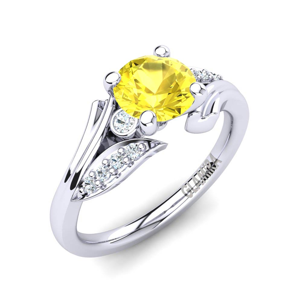 Cincin tunangan Agnella 0.8 crt Safir Kuning