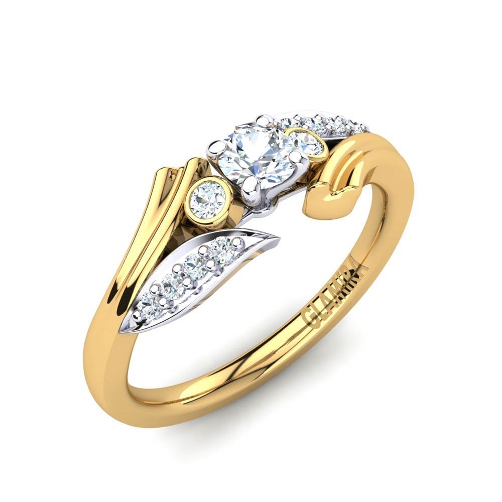 9k Yellow & White Gold Engagement Ring Agnella