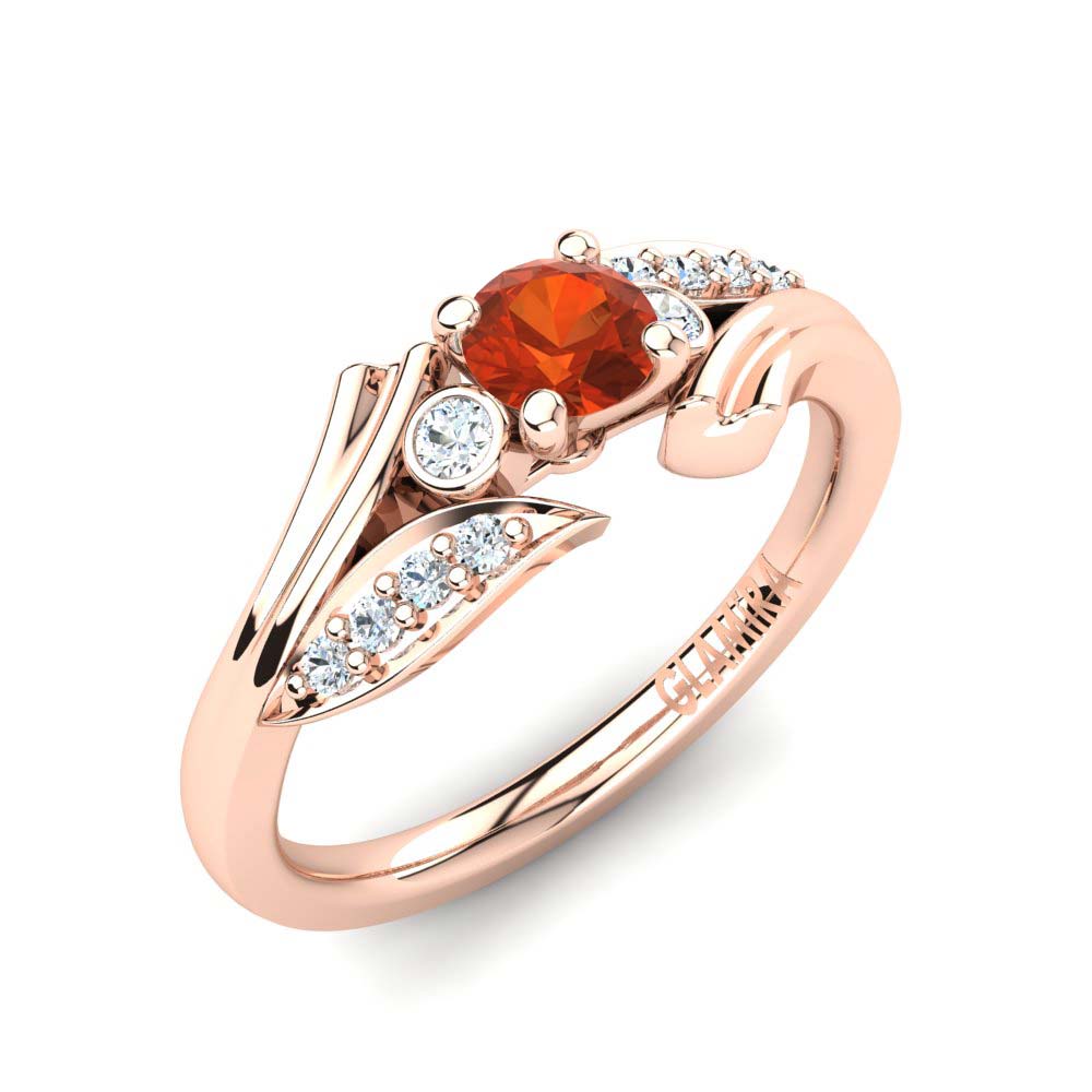 14ct Rose Gold Fire Opal Engagement Ring Agnella 0.25 crt