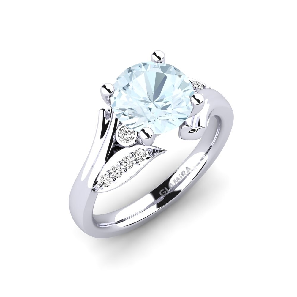 Đá Aquamarine Nhẫn đính hôn Agnella 2.0 crt