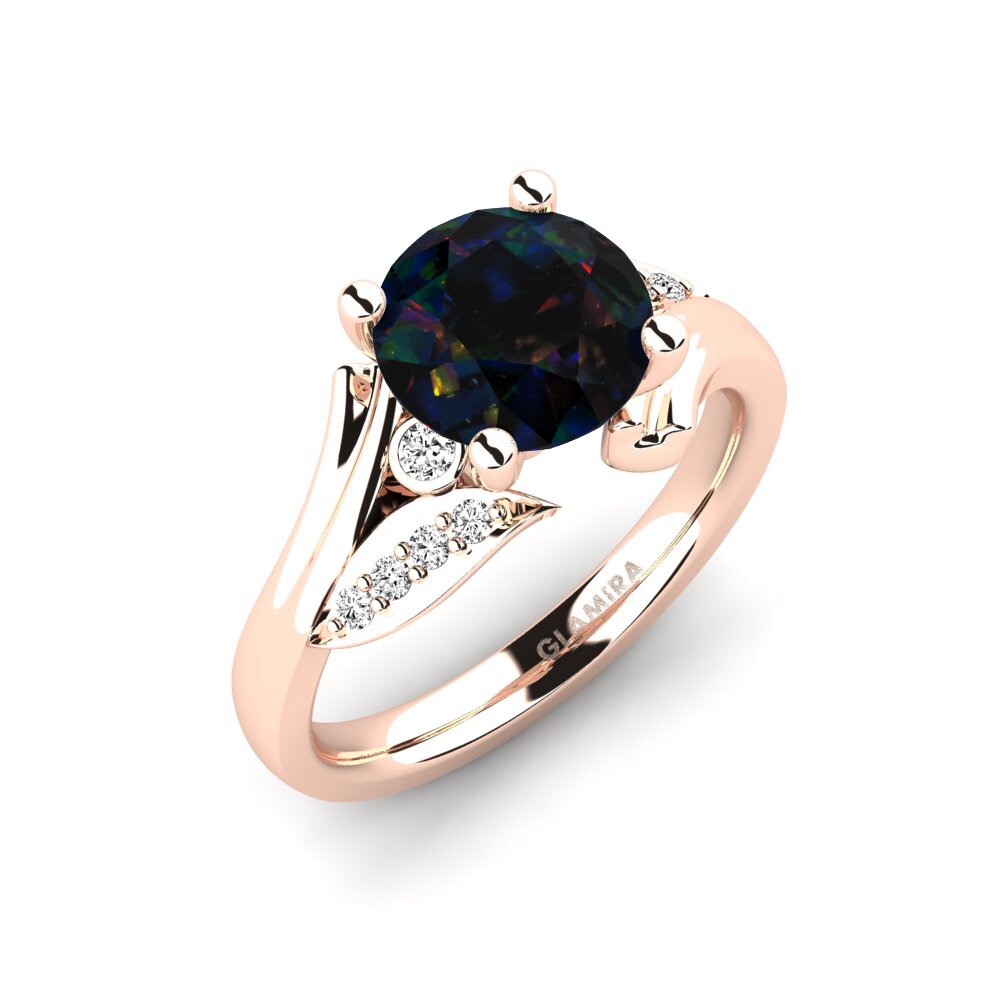 Schwarzer Opal Verlobungsring Agnella 2.0 crt