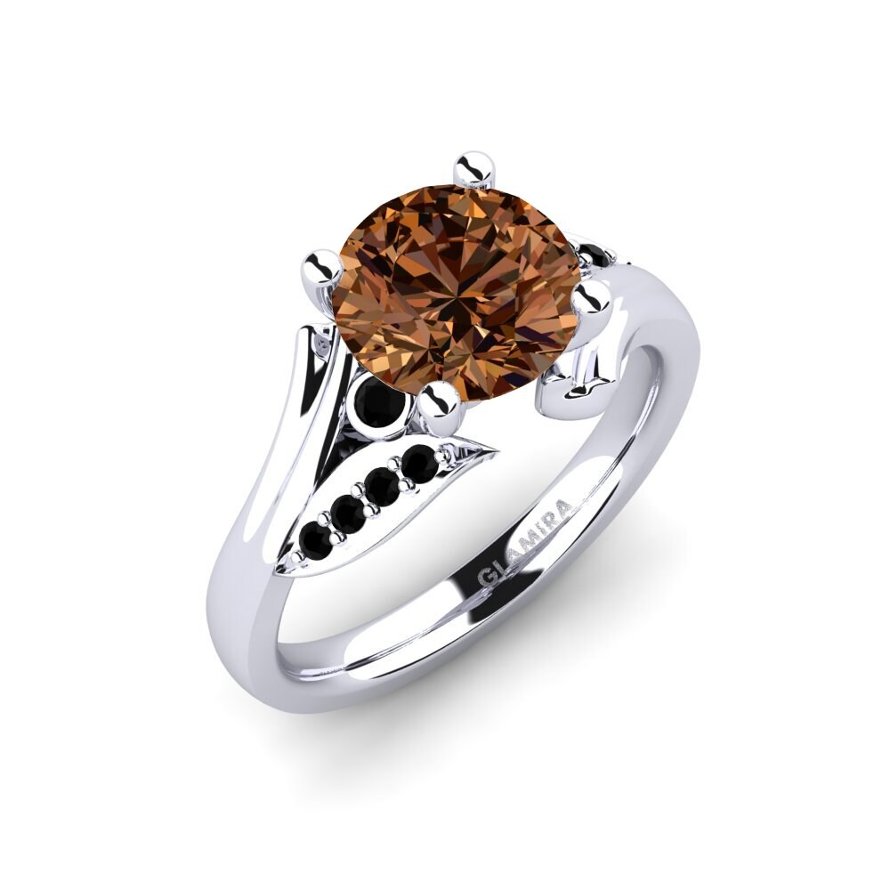 18k Oro Blanco Anillo de compromiso Agnella 2.0 crt