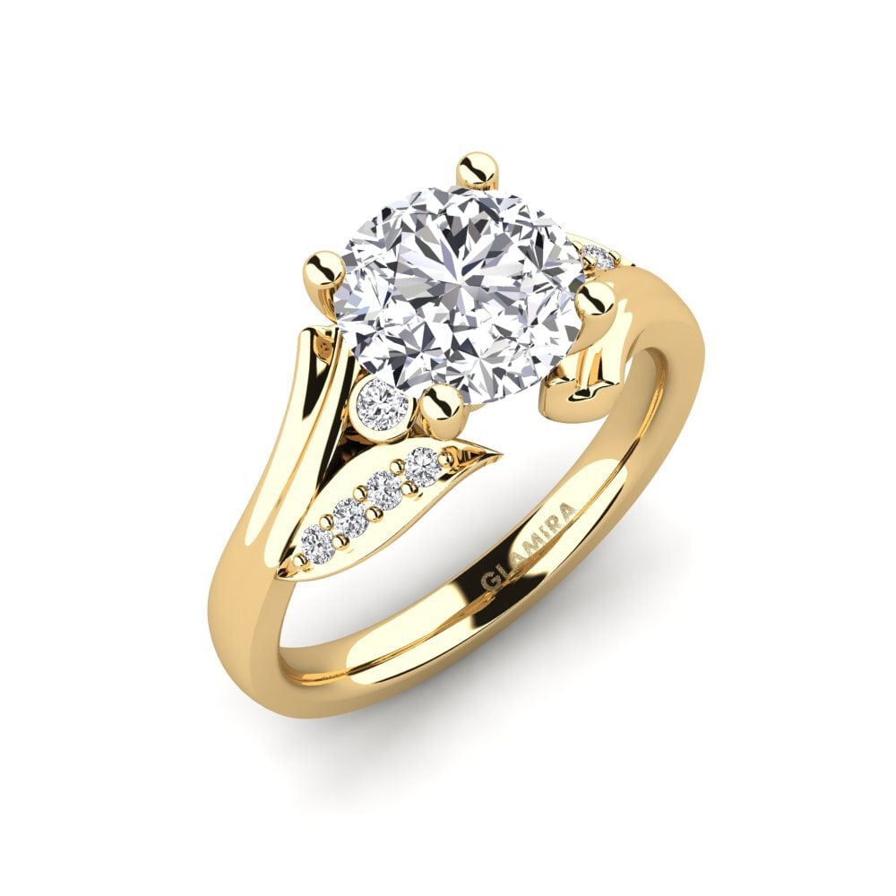 Gelbgold 585 Rund Verlobungsringe Agnella 2.0 crt