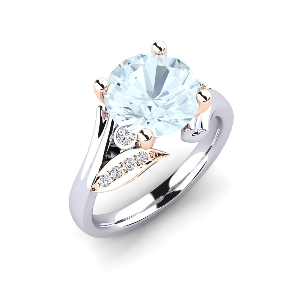 14ct White / Rose Gold Engagement Ring Agnella 3.0 crt